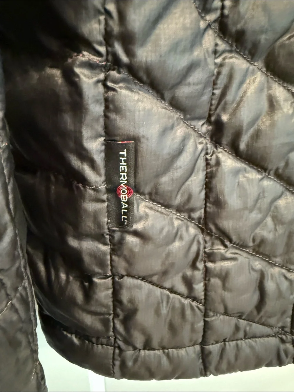 The North Face Men's Black ThermoBall Quilted Insulated Puffer with Red Accents